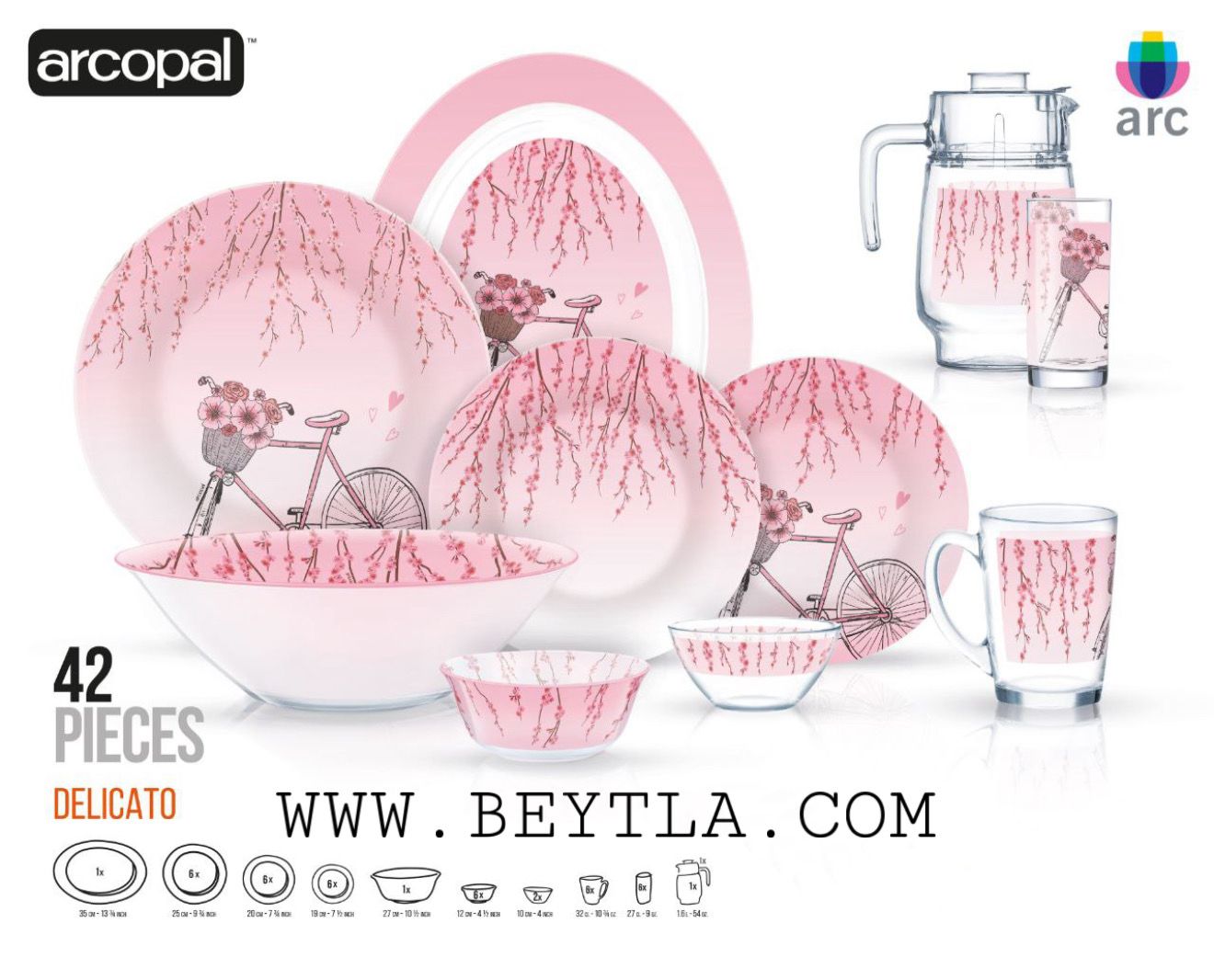 Arcopalx Luminac French 42-piece set