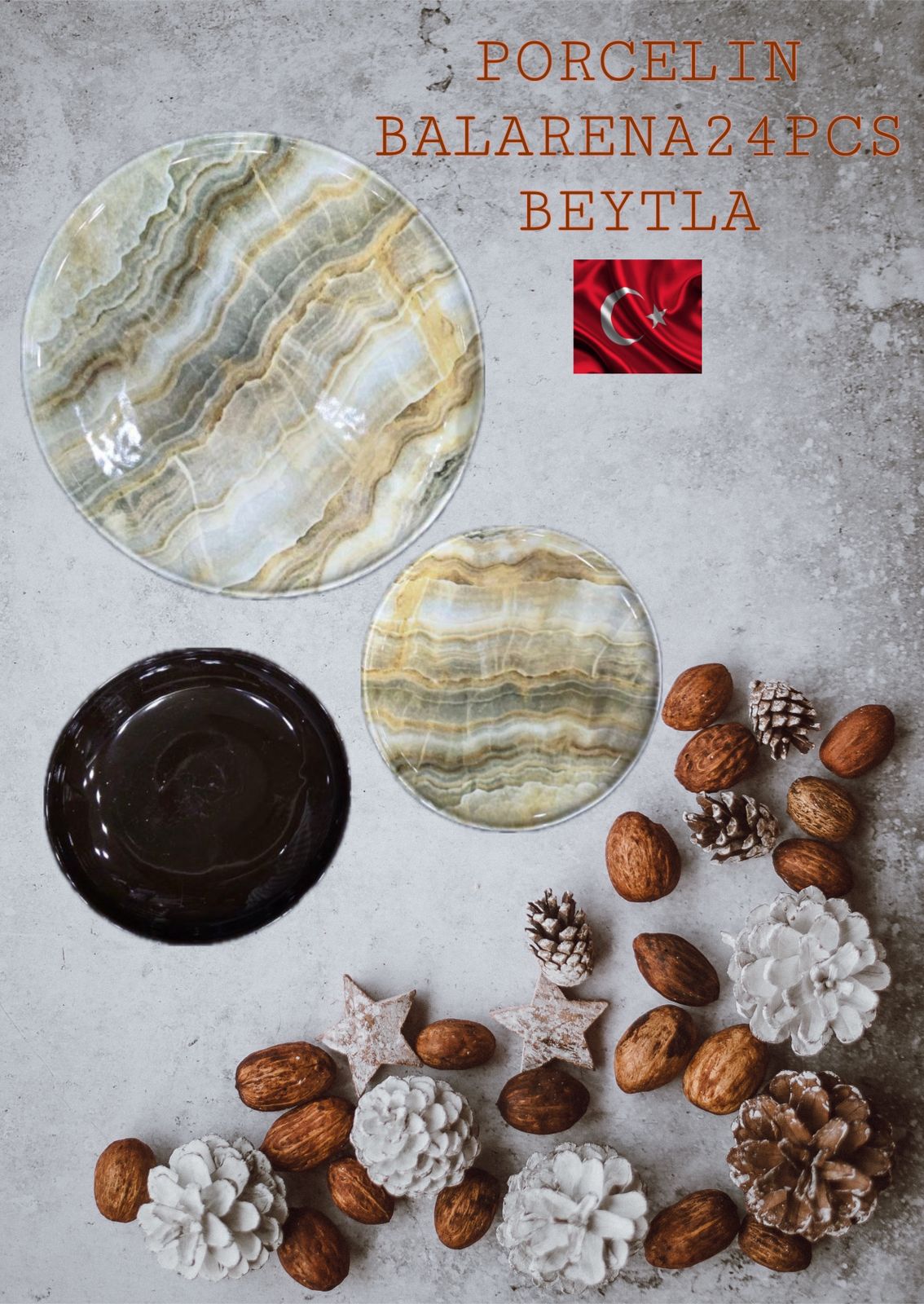 طقم عشا بورسلين 24 قطعة تركي