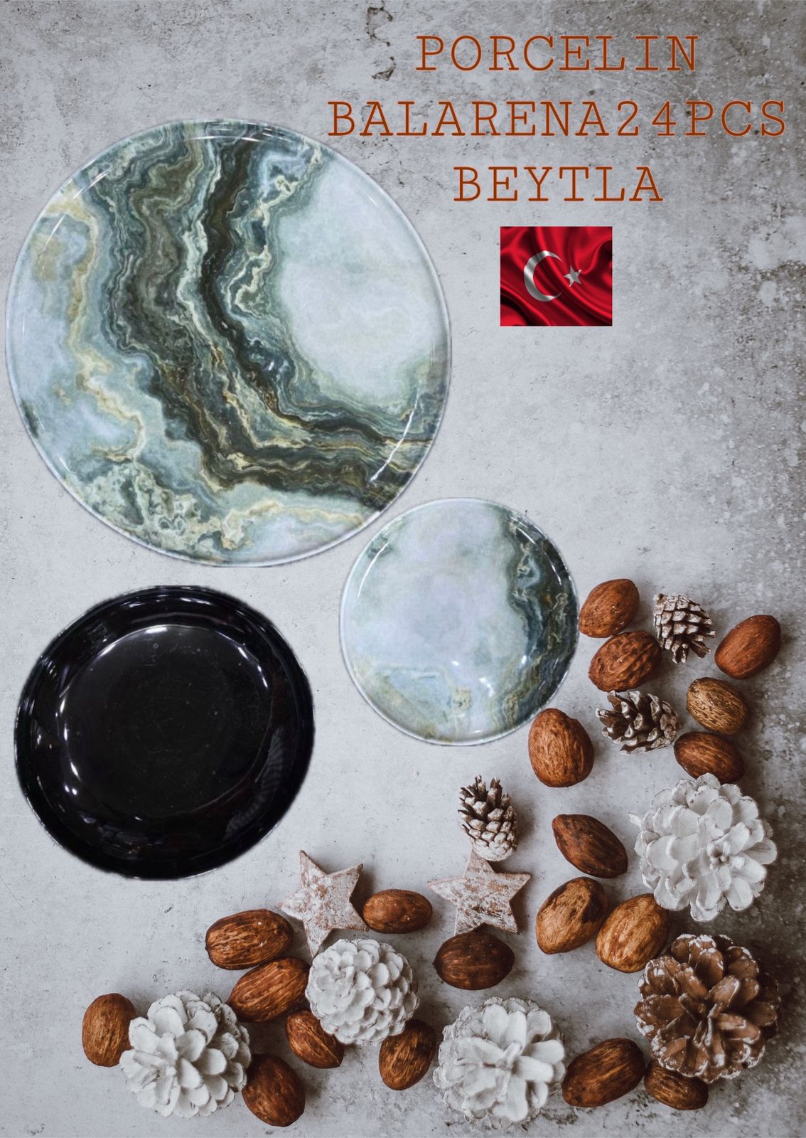 طقم عشا بورسلين 24 قطعة تركي