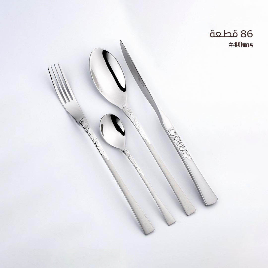 طقم أدوات مائدة أكسفورد، 86 قطعة - كود 40-MS-MD