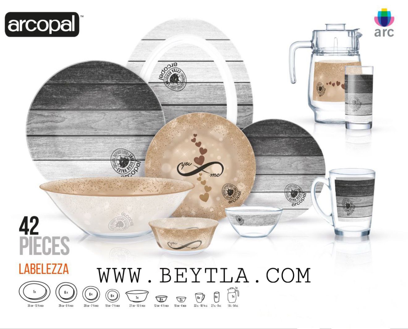 طقم أركوبيركس لوميناك فرنسي 42 قطعة